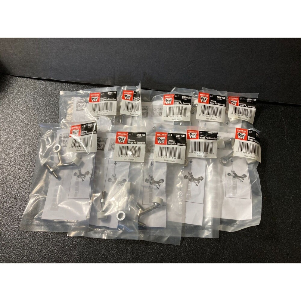 Bulldog Hardware Lot of 10 Chrome Hinge Pin Doorstop DHH-135 New In Package